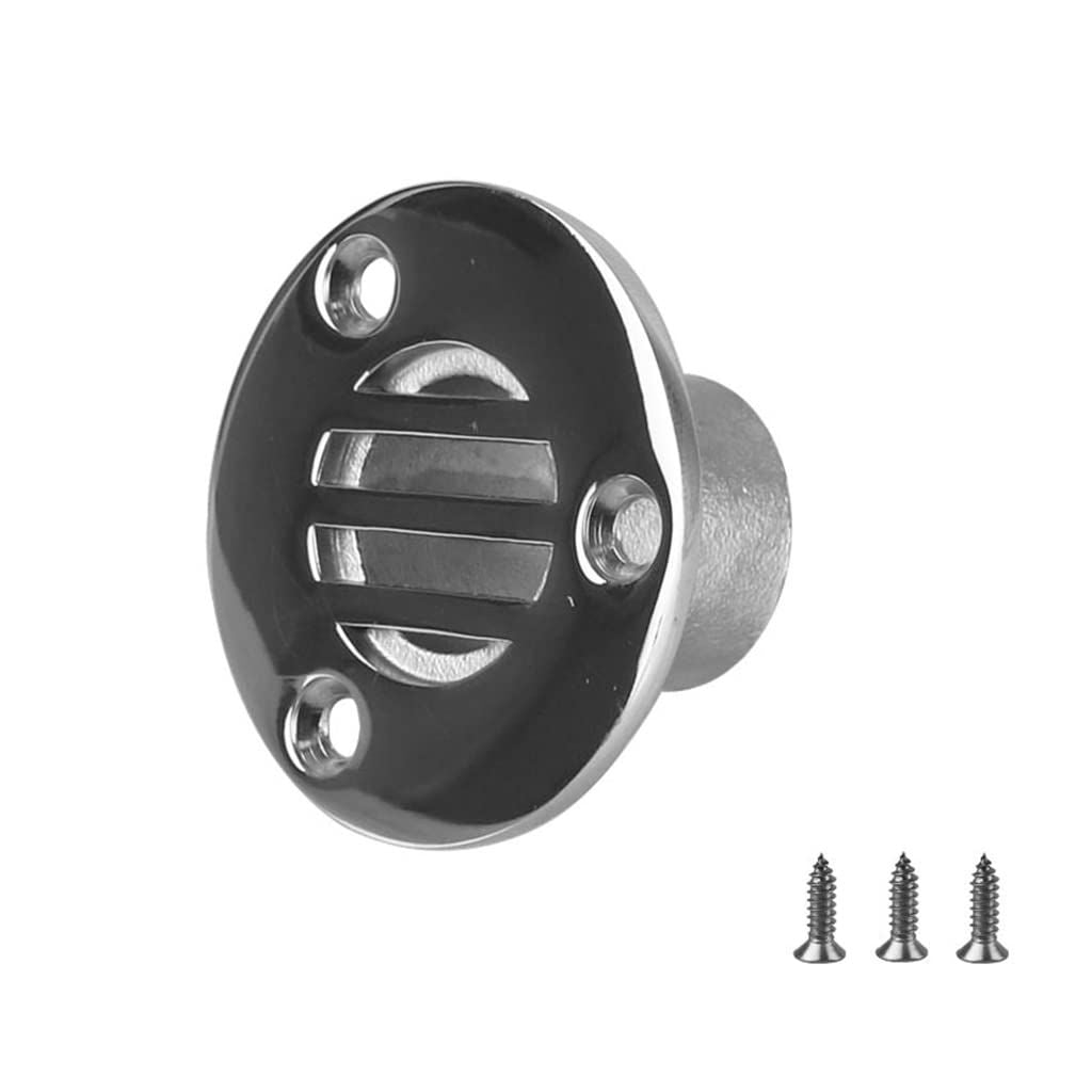 2pcs Small Boat Drain Floor Deck Drainage Cover Plug Scupper for Yacht Thru Hull Marine 316 Stainless Steel with Screws（22mm）