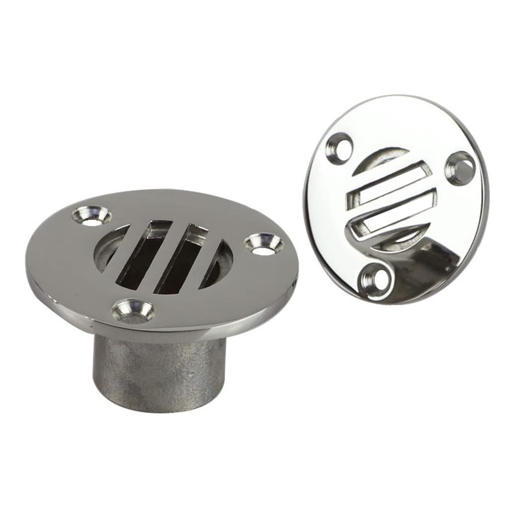 2pcs Small Boat Drain Floor Deck Drainage Cover Plug Scupper for Yacht Thru Hull Marine 316 Stainless Steel with Screws（22mm）