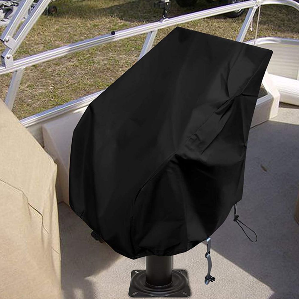Boat Seat Cover 420D Oxford Fabric Waterproof Captains Chair Boat Seat Cover Resistant To Fading Pedestal Pontoon Chair Seat Cover（60*55*63cm black）