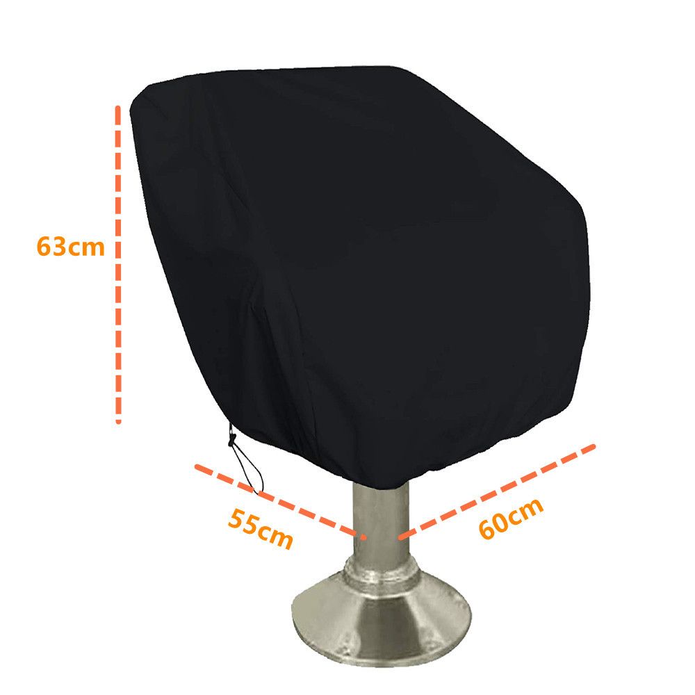 Boat Seat Cover 420D Oxford Fabric Waterproof Captains Chair Boat Seat Cover Resistant To Fading Pedestal Pontoon Chair Seat Cover（60*55*63cm black）