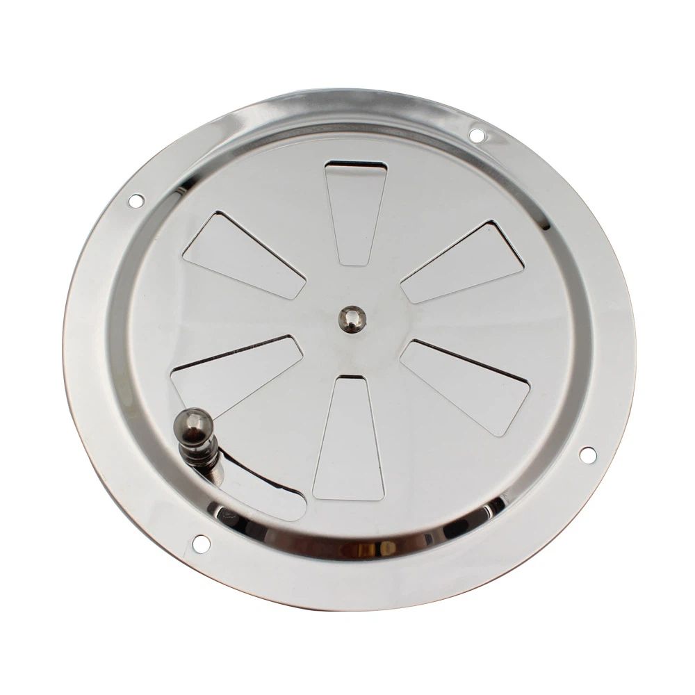 316 Grade Polished Stainless Steel  5inch Cabin Ventilation Plate Round Louver Vent Cover Butterfly Air Vent  with Side Knob for Marine Yacht