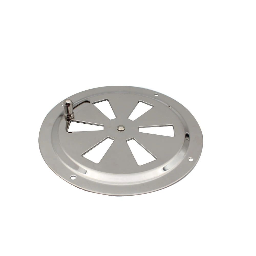 316 Grade Polished Stainless Steel  5inch Cabin Ventilation Plate Round Louver Vent Cover Butterfly Air Vent  with Side Knob for Marine Yacht