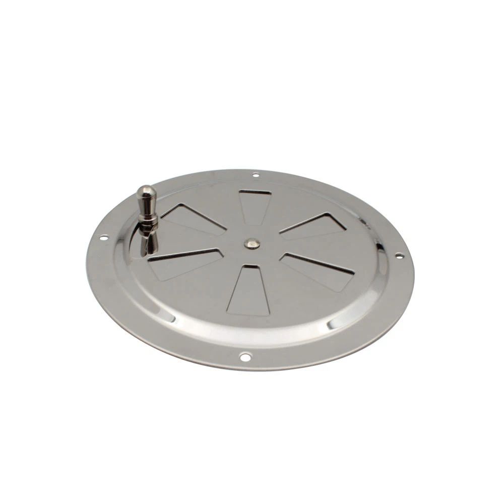 316 Grade Polished Stainless Steel  5inch Cabin Ventilation Plate Round Louver Vent Cover Butterfly Air Vent  with Side Knob for Marine Yacht
