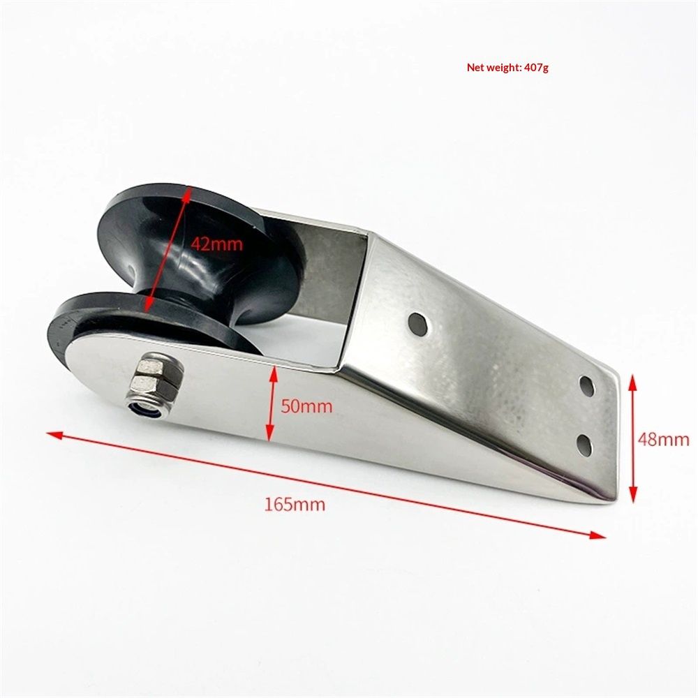 Bow Boat Anchor Roller 165mm Boat Stainless Steel Bow Anchor Roller Rubber Lift Roller for Yacht Fishing Boat
