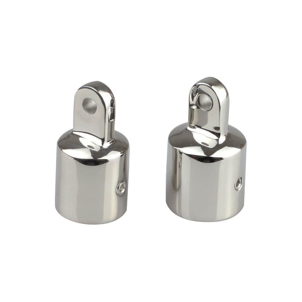 2 PCS Top Cap External Eye End Boat Fittings  Marine Hardware, Fits 3/4" OD Round TubingTop Eye End Cap Boat  Top Fittings Stainless Steel 316  Top Hardware