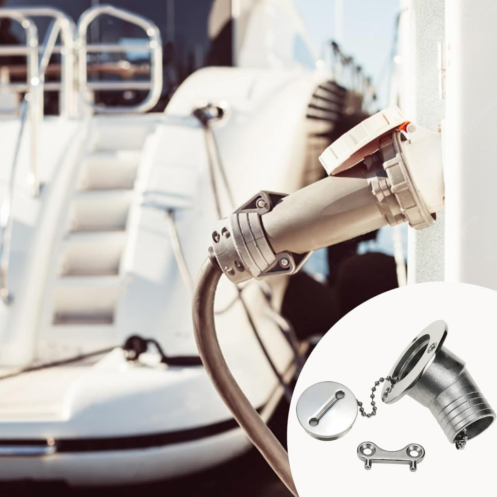 New Casting 1-1/2"(38mm) Boat Deck Fill/Filler with Key Cap Marine 316 Stainless Steel Hardware for Boat Yacht Caravan (Universal)