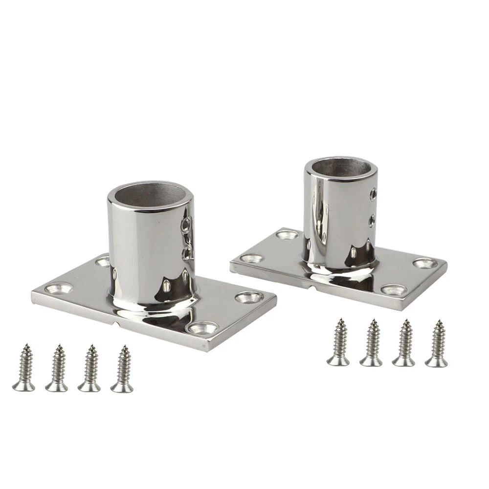 2pcs Boat Hand Rail Fitting,316 Stainless Steel Rectangular90 Degree Boat Hand Rail Base and Screws（7/8寸（22mm)）