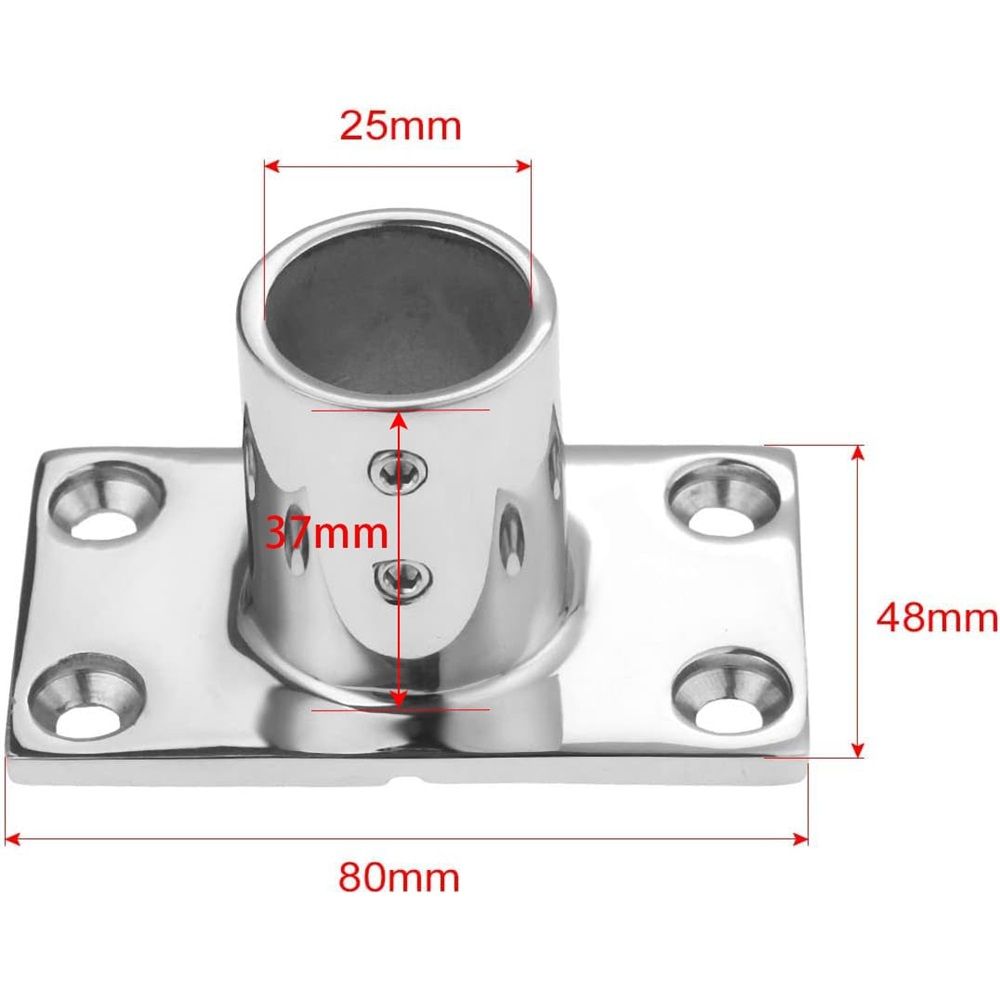 2pcs Boat Hand Rail Fitting,316 Stainless Steel Rectangular90 Degree Boat Hand Rail Base and Screws（7/8寸（22mm)）