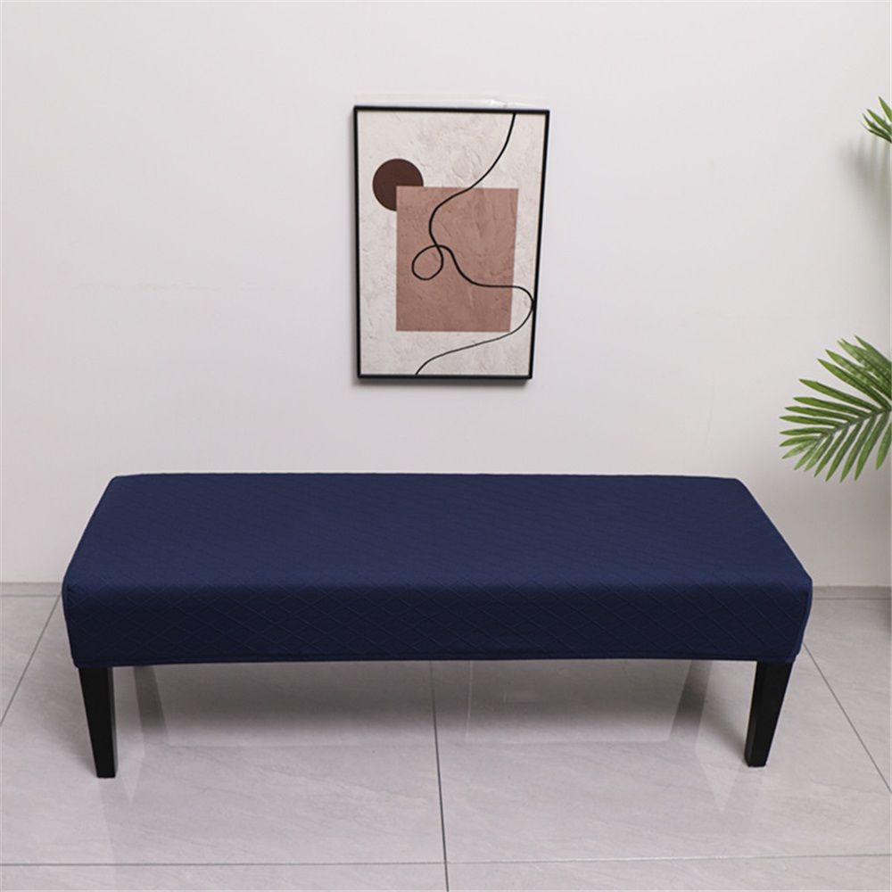 Dining Room Bench Covers - Stretch polyester Upholstered Seat Cushion Slipcovers for Kitchen Bench Seat Protector (Navy)