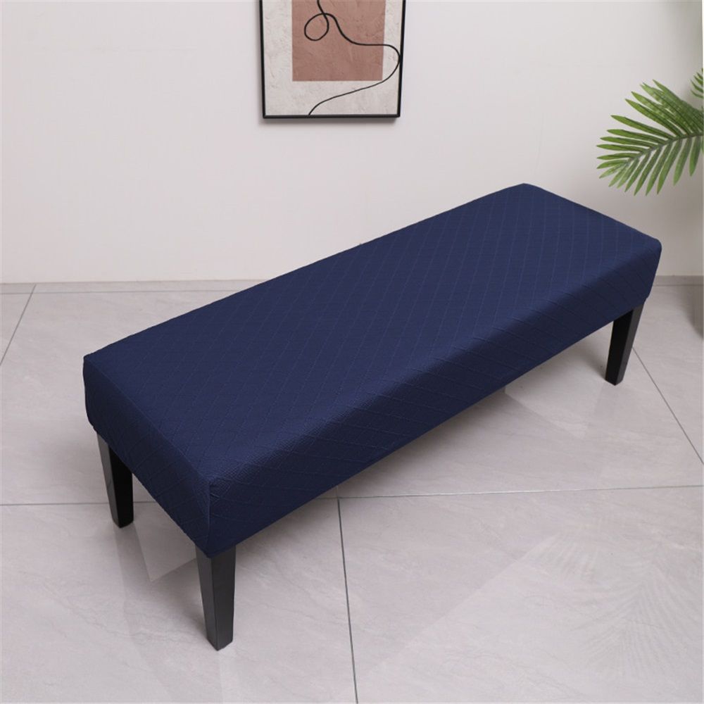 Dining Room Bench Covers - Stretch polyester Upholstered Seat Cushion Slipcovers for Kitchen Bench Seat Protector (Navy)