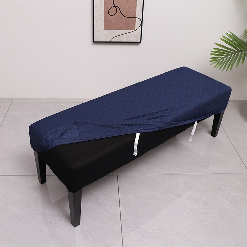 Dining Room Bench Covers - Stretch polyester Upholstered Seat Cushion Slipcovers for Kitchen Bench Seat Protector (Navy)