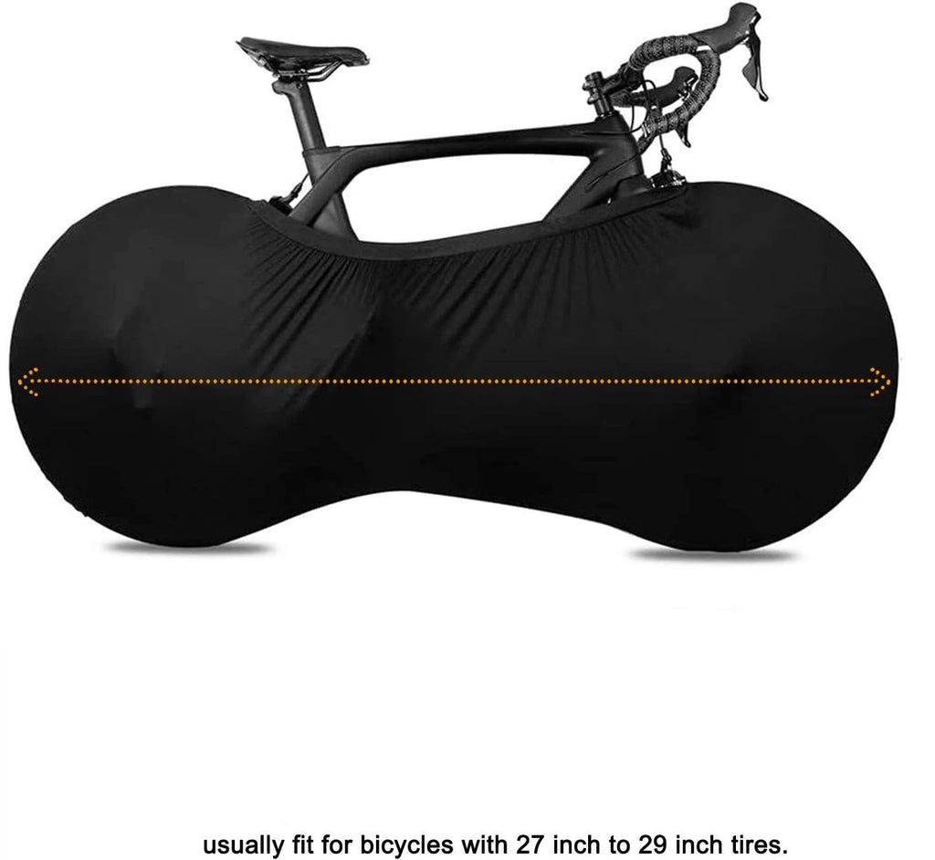 Bike Wheel Cover Indoor Dust-Proof and High Elasticity Bicycle Wheel Bag mountain bike protective cover, outdoor（Half Pack Black）