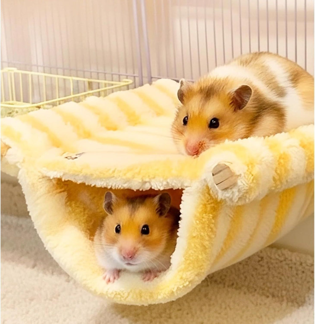 Winter Warm Bird Nest Bed Hanging Hammock Snuggle Hut Parrot House Tent Toy Bird Cage Perch for  Lovebird Cockatoo Finch Hamster Chinchilla Guinea Pig (Yellow)