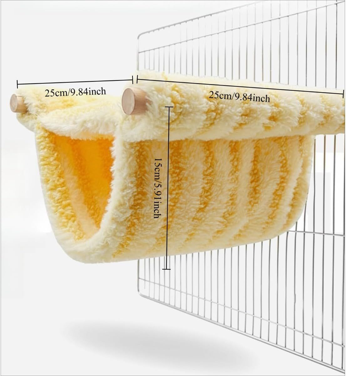 Winter Warm Bird Nest Bed Hanging Hammock Snuggle Hut Parrot House Tent Toy Bird Cage Perch for  Lovebird Cockatoo Finch Hamster Chinchilla Guinea Pig (Yellow)