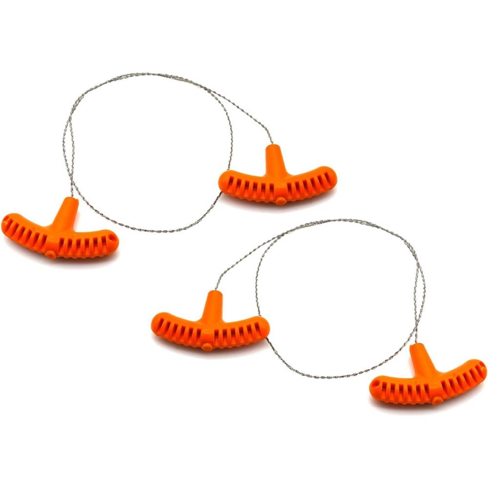 Outdoor Survival Saw Wire Steel Wire Rope with Handle Cutting Tool Cutting Steel Chain for Wood Camping Hiking Hunting (Orange 63cm), 1 PCS