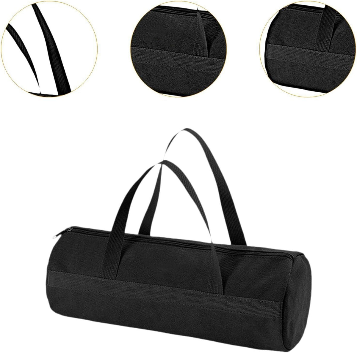 Multifunctional Handbag Camping Tent Stakes Storage Bag Electrician Large Capacity with Handles Camping Tool Bag, Black