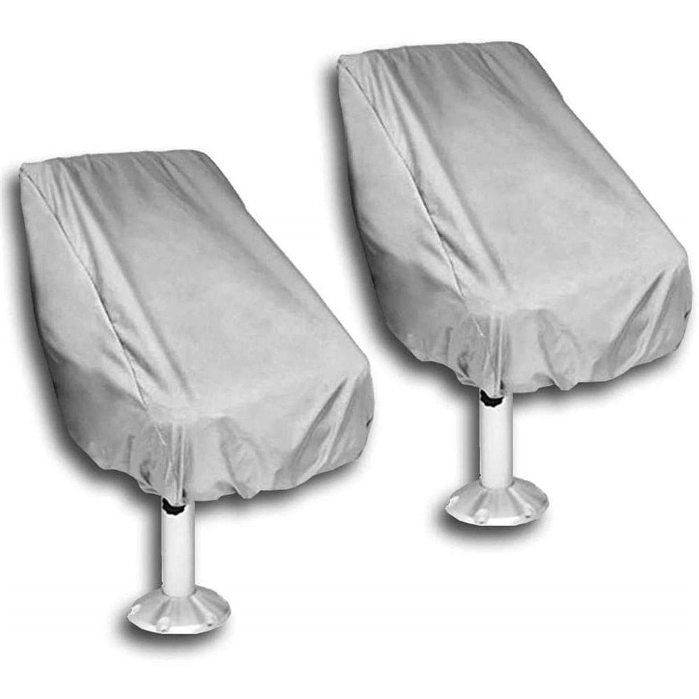 2 pack Boat Seat Cover Captain Chair Helmsman Dust Waterproof Furniture UV Resistant Elastic Closure Outdoor Yacht Ship Fishing Foldable Protection