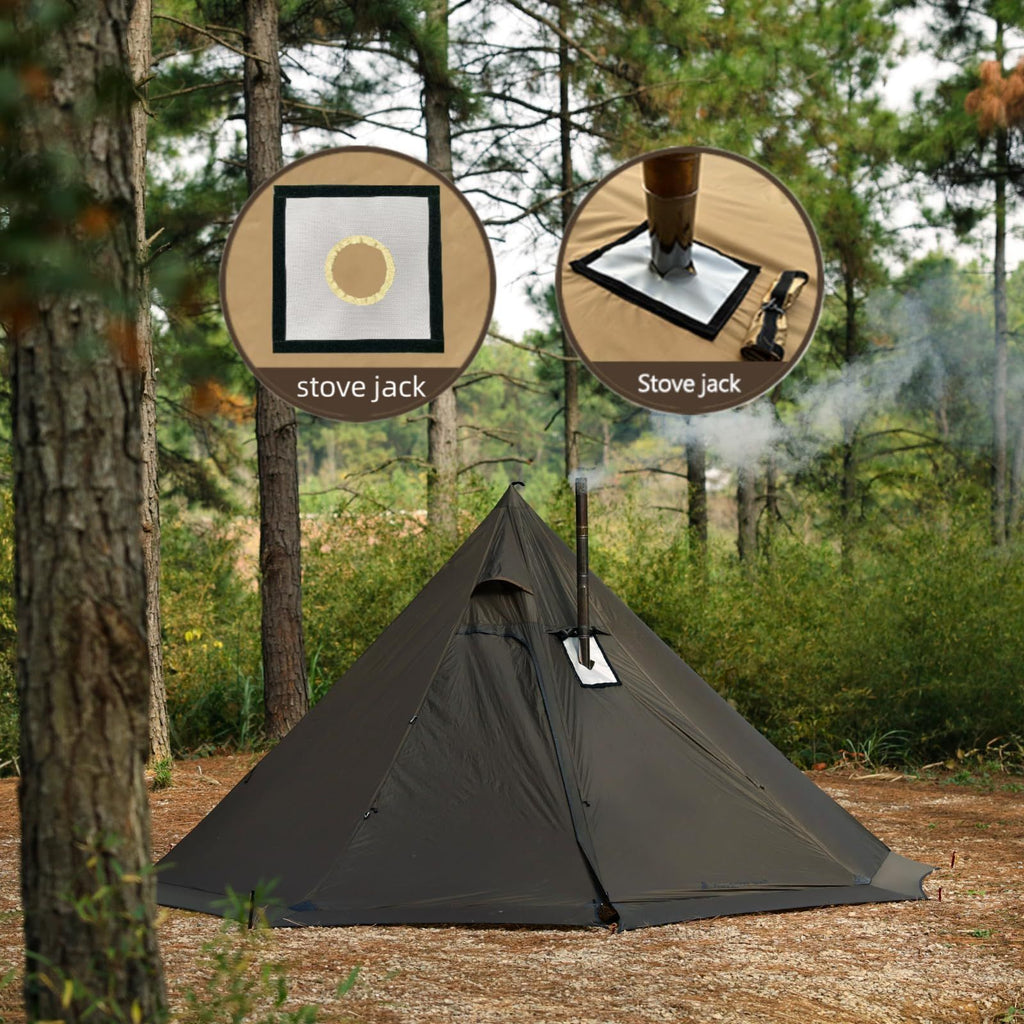 Hot Tent Stove Jack Fireproof Stove Jack Tent Stove Jack Stove Jack Kit for Tent 9.4" x 9.4",for Canvas Tent Hot Tent Chimney