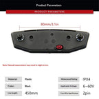 Tail Light, 6V-60V LED Warning Light High Brightness Bike Rear Light Night Riding Equipment Waterproof Connector Electric Bike Accessories for Night Riding Cycling