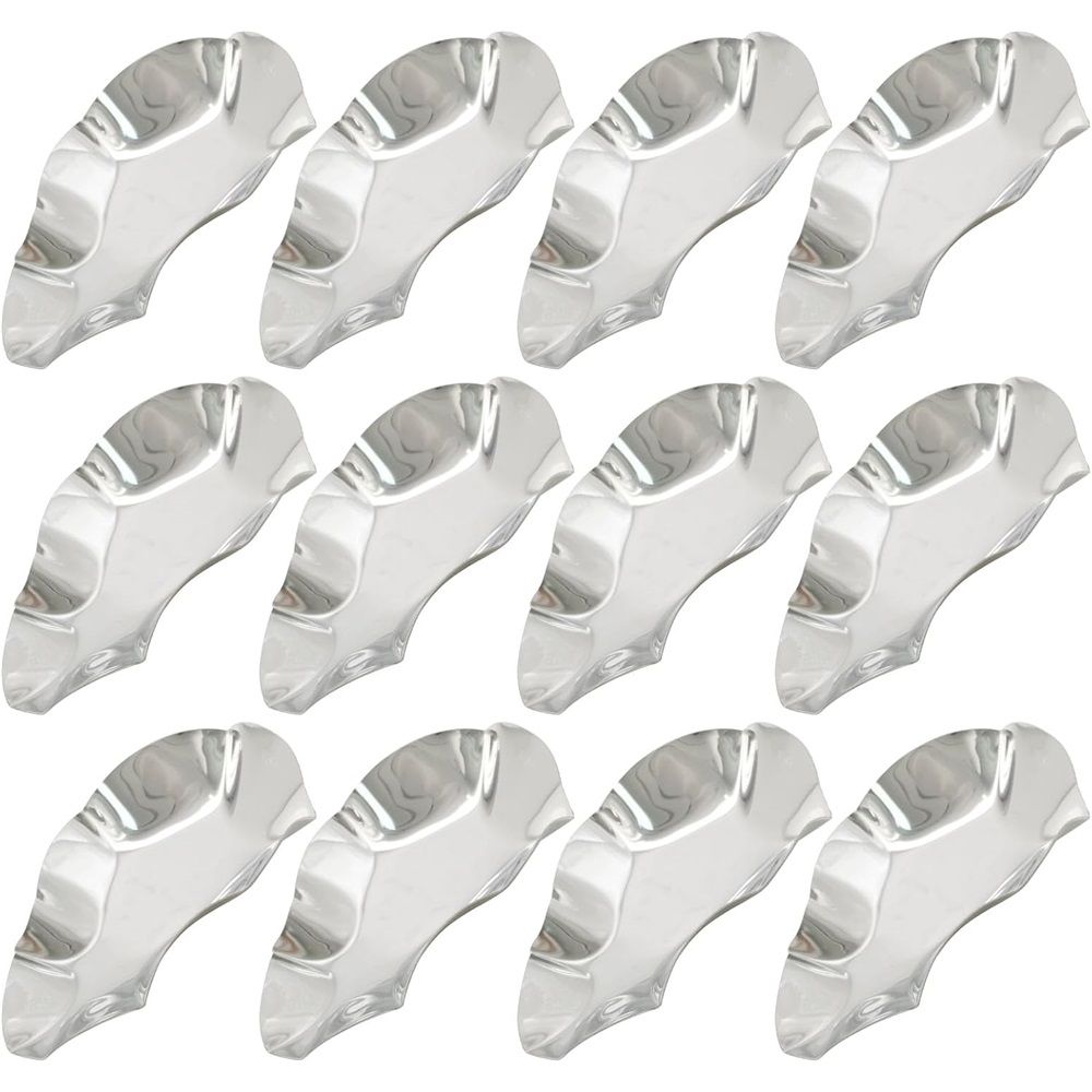 12pcs Stainless Steel Oyster Shells Oyster, Grilling Shells for Cooking Oysters Shrimp Scallops Clams