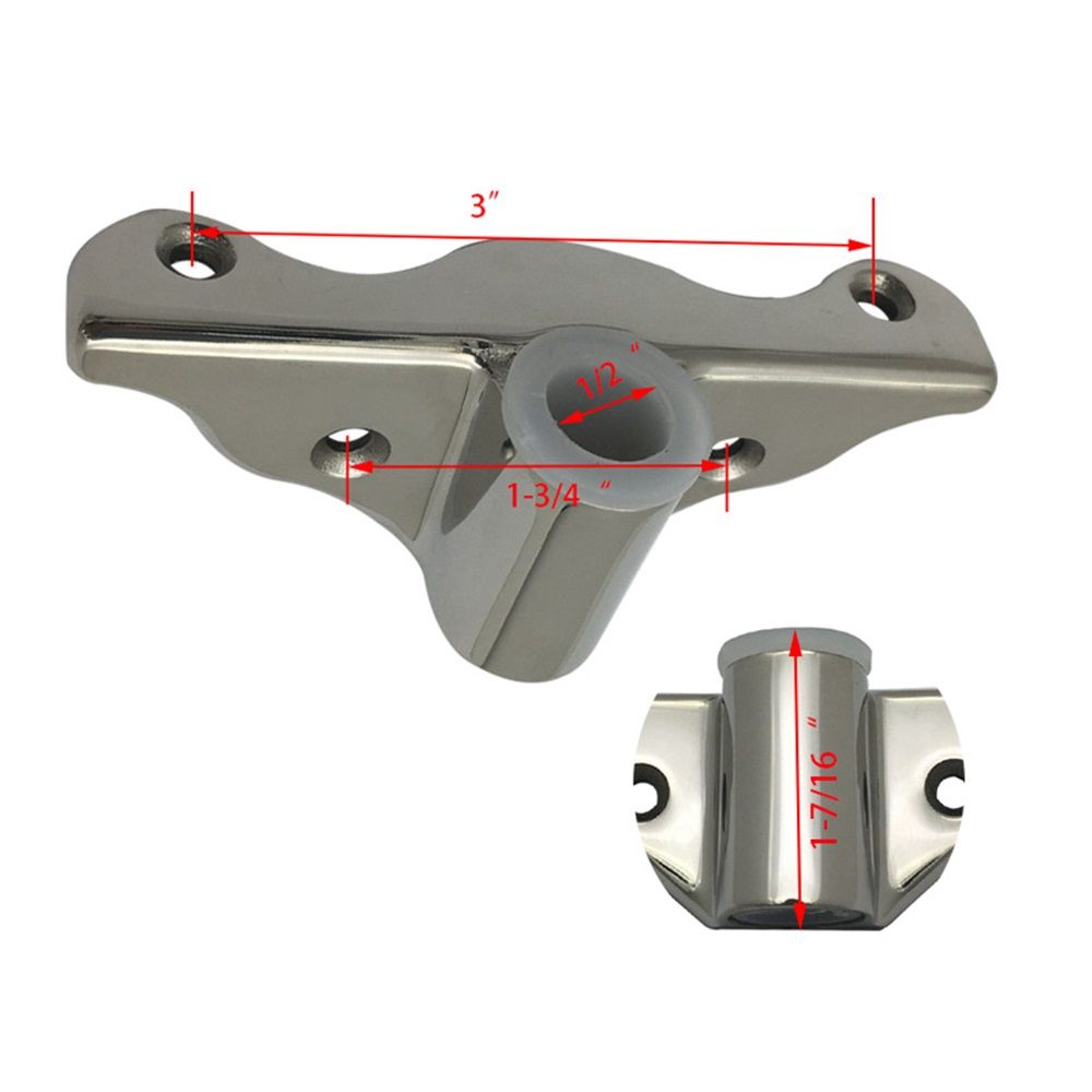 2 PCS 316 Stainless Steel Row Lock Oarlock Socket Oarlock Support Bracket for 1/2 Shank Oarlocks, for Boat Yacht（not include screws）