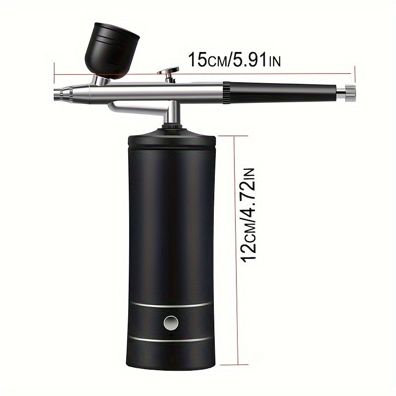 USB Rechargeable Airbrush Kit: Portable, Versatile, And Safe Compressor for Crafts, Tattoos, Cake Decorating & More with Cleaning Kit Waist-length 2-speed powder pump + airbrush + 2 pots + brush