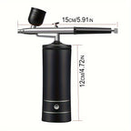 USB Rechargeable Airbrush Kit: Portable, Versatile, And Safe Compressor for Crafts, Tattoos, Cake Decorating & More with Cleaning Kit Waist-length 2-speed powder pump + airbrush + 2 pots + brush