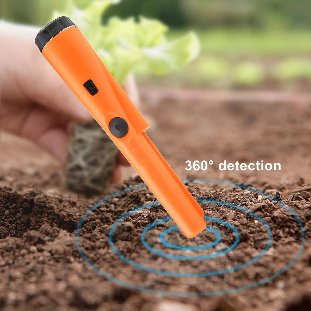 Metal Detector Pinpointer, Handheld Pin Pointer Wand, Search Treasure Pinpointing Finder Probe for Adults, Kids - Orange