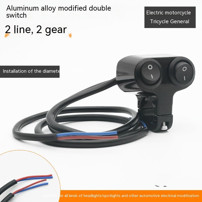Waterproof Motorcycle Aluminium Alloy on-Off Rocker Switches 7/8" 22-23mm Handlebar Headlight Switch Kits for Sport Dirt Electric