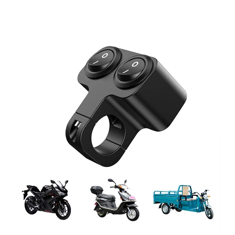 Waterproof Motorcycle Aluminium Alloy on-Off Rocker Switches 7/8" 22-23mm Handlebar Headlight Switch Kits for Sport Dirt Electric