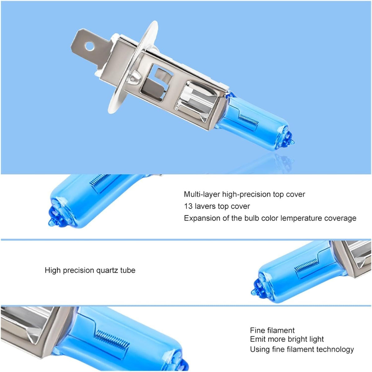 2pcs H1 Car Headlight Bulb Lamp 12V 55W Super White Halogen Xenon Car Styling For Auto Car Headlight Bulb