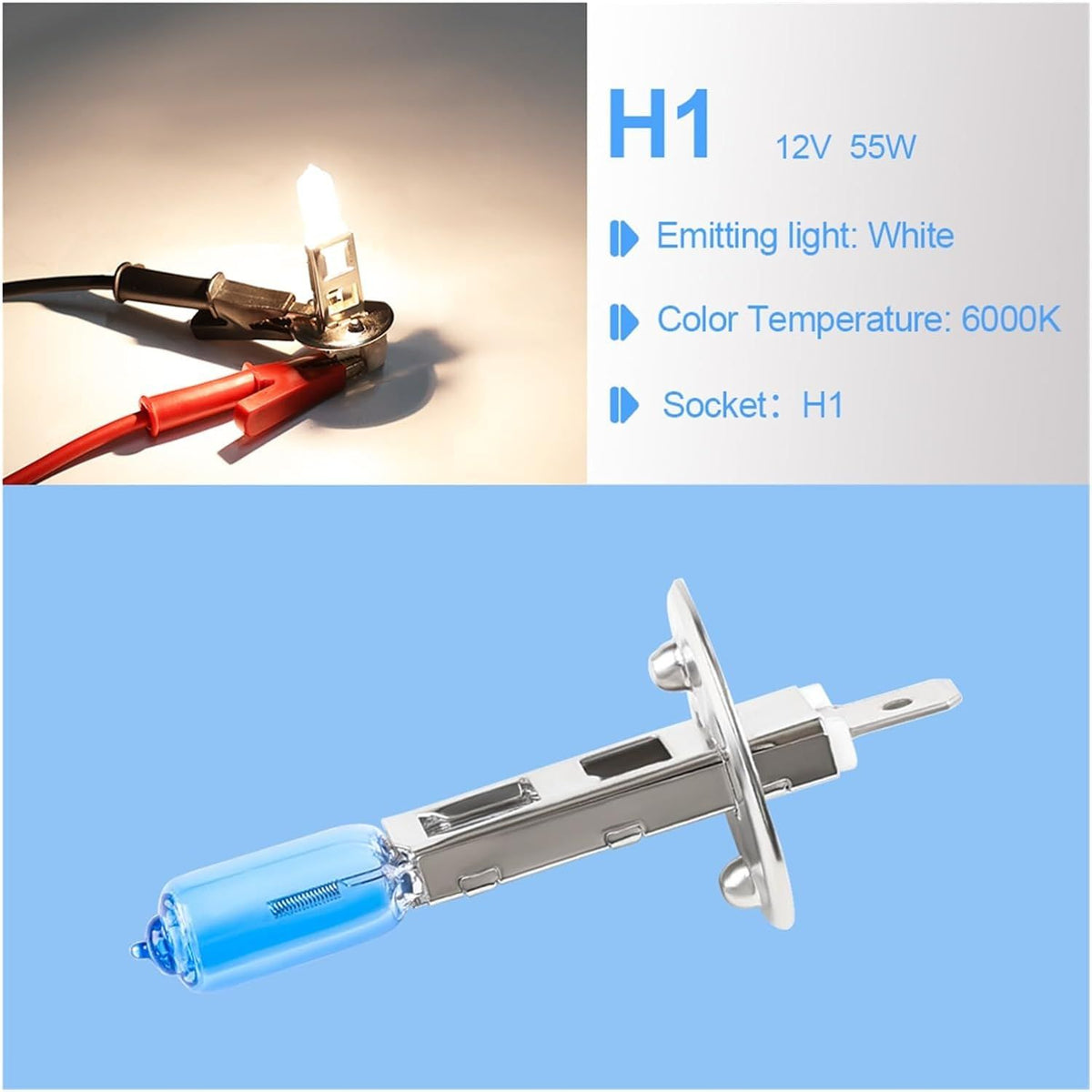 2pcs H1 Car Headlight Bulb Lamp 12V 55W Super White Halogen Xenon Car Styling For Auto Car Headlight Bulb
