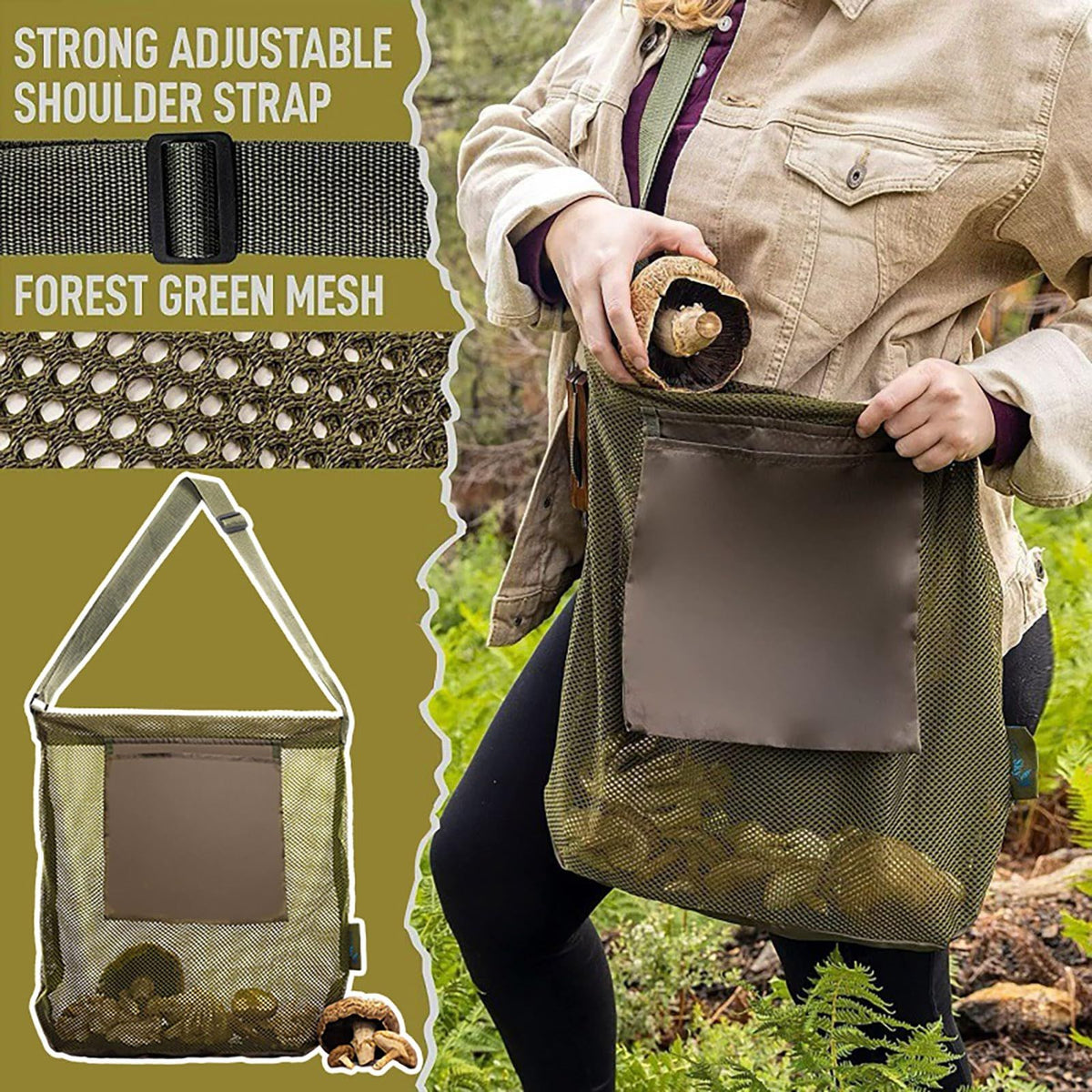 Foraging Bag - Foraging kit with Bag and Knife, Mushroom Bag -Mushroom Bag, Foraging Kit - Mushroom Hunting Bag and Mushroom Knife