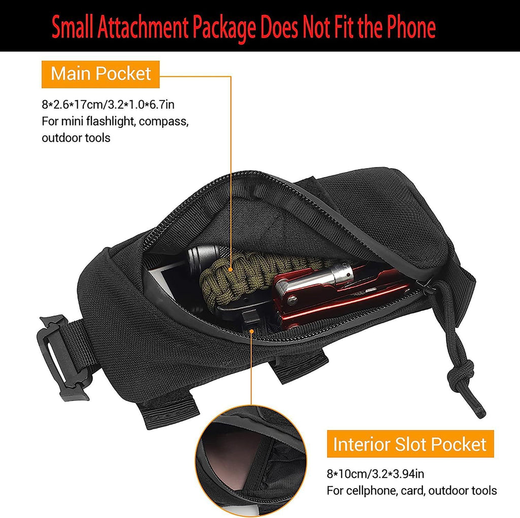 Backpack Shoulder Strap Accessory Pouch, Tool Pockets Small Compact Pouchs for Belt Outdoor Sport Hunting