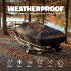 600D Heavy Duty Waterproof Boat Cover, Black, 19-21FT, 820*530cm