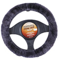 Sheepskin Steering Wheel Cover - Charcoal