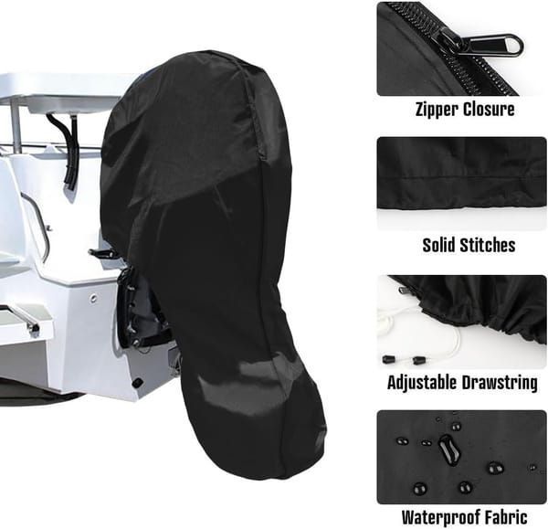 600D Oxford Outboard Motor Cover, 175-225HP Waterproof Engine Protector