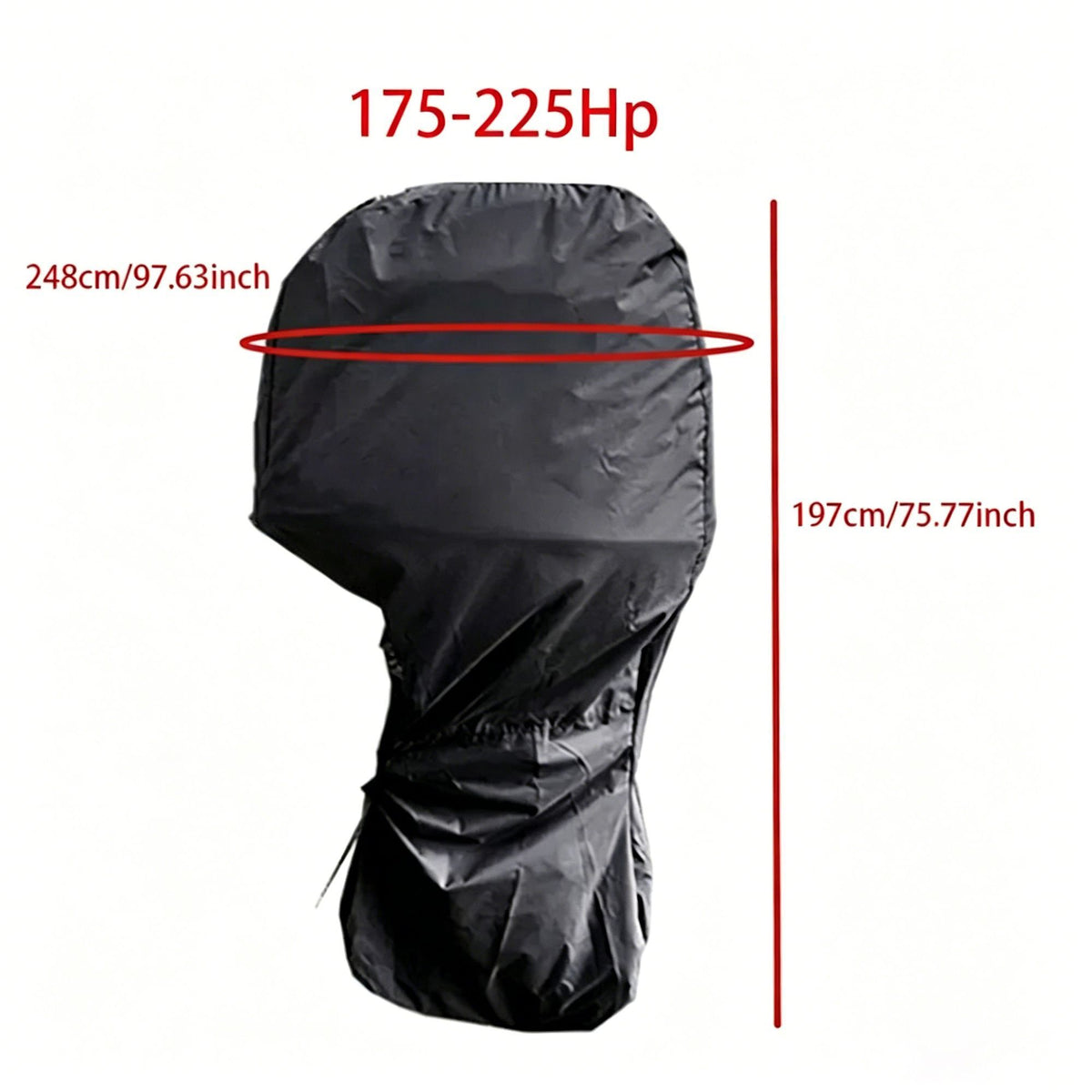 600D Oxford Outboard Motor Cover, 175-225HP Waterproof Engine Protector