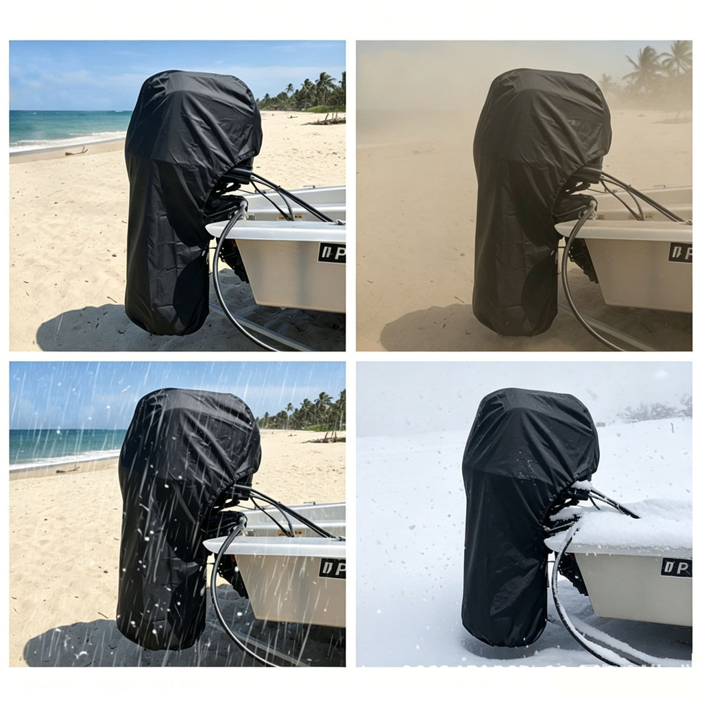 600D Oxford Outboard Motor Cover, 175-225HP Waterproof Engine Protector
