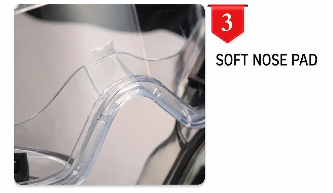 Sentimental Anti-Fog Wind Goggles, HD Shockproof Lens, White Frame Clear Anti-Fog