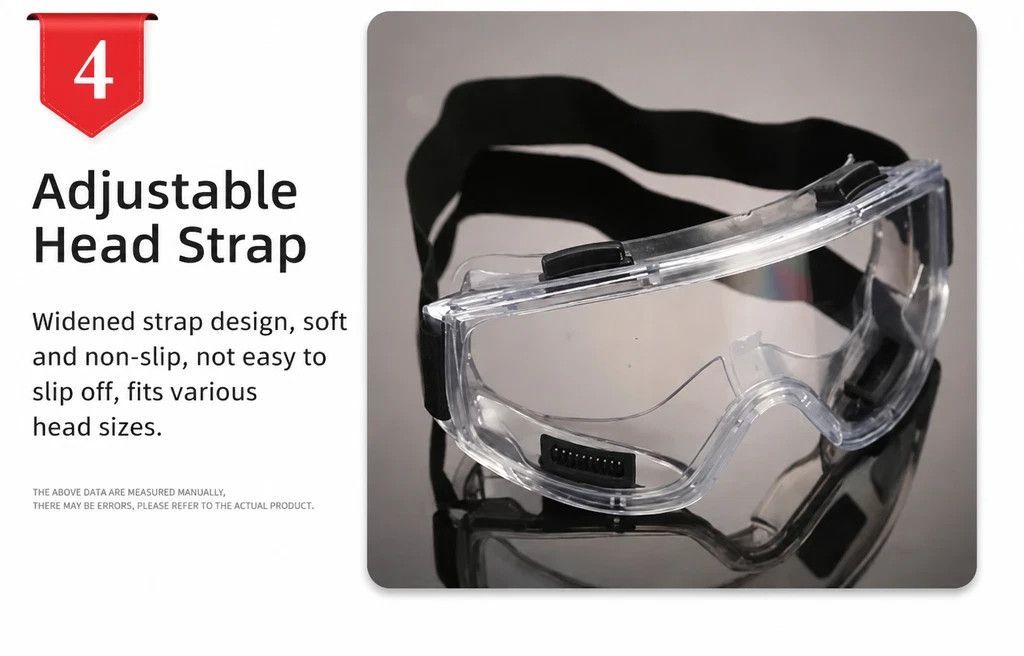 Sentimental Anti-Fog Wind Goggles, HD Shockproof Lens, White Frame Clear Anti-Fog