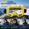 Warm Token Multi-Scene Anti-Fog Safety Goggles, Yellow Frame Clear Anti-Fog