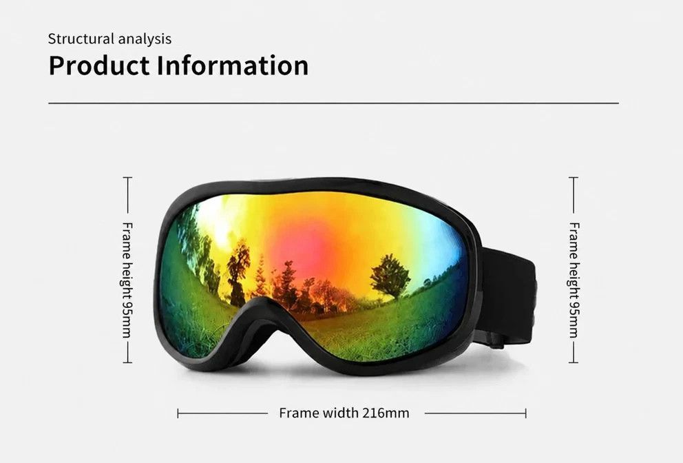 Ideal Practical Ski Gear Gift, Ventilated Anti-Reflection Ski Goggles For All-Day Outdoor Use, White Frame Purple Lens