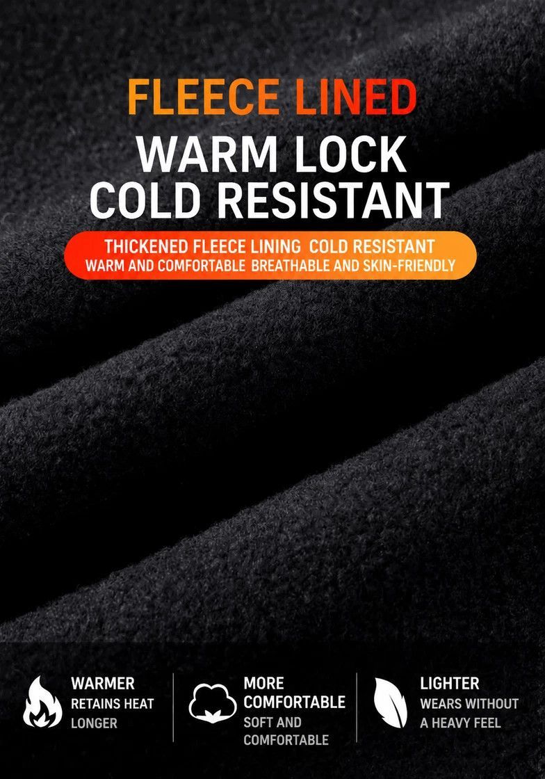 Warm Windproof Ski Neck Mask, Black Long Style With Glasses Holes, One Size, 2 Pcs