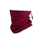 Lovely Outdoor Sport Surprise Soft Fleece Drawstring Neck Warmer, Burgundy, Ski Riding Accessory