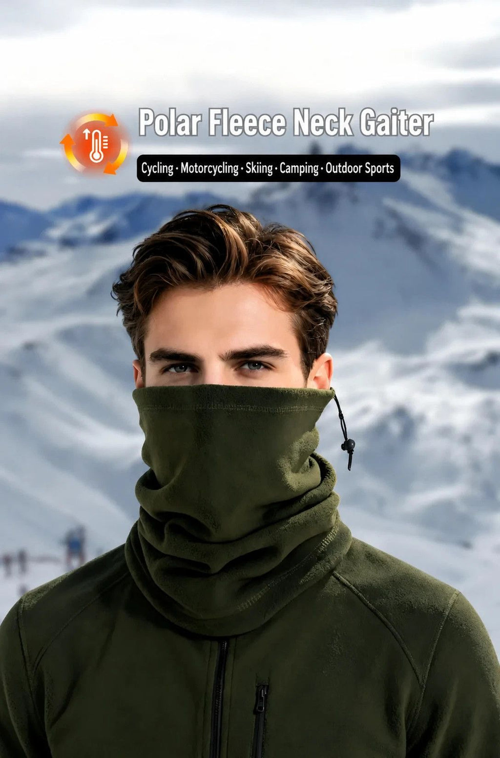 Lovely Outdoor Sport Surprise Soft Fleece Drawstring Neck Warmer, Burgundy, Ski Riding Accessory