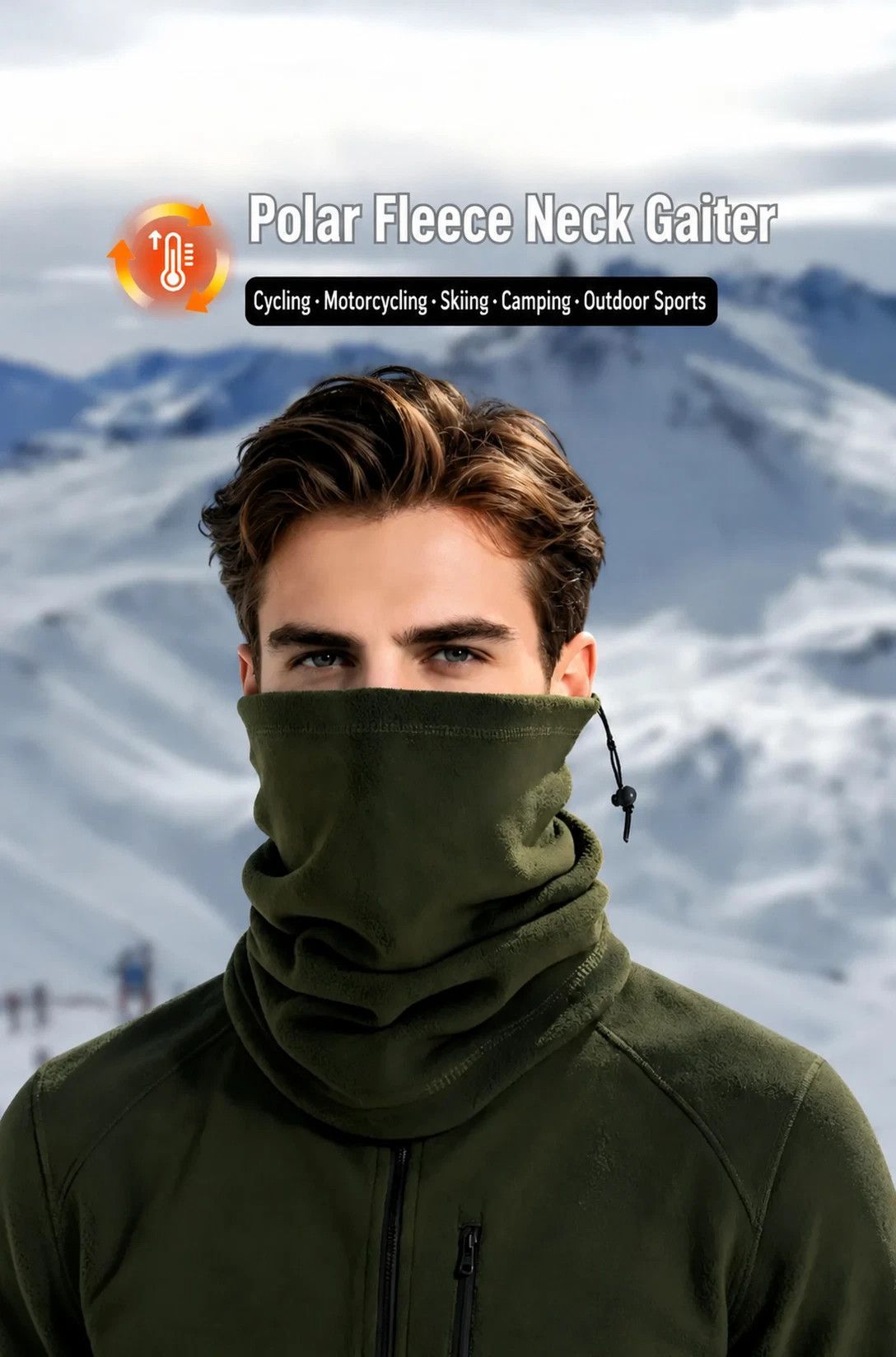 Lovely Outdoor Sport Surprise Soft Fleece Drawstring Neck Warmer, Burgundy, Ski Riding Accessory