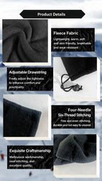 Practical Hiking Gear Set Polar Fleece Drawstring Neck Tubes 2 Pcs, Jungle Camo, Thermal Face Mask