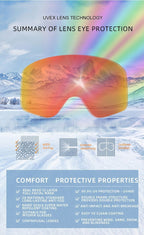 Winter Snow Sports Spherical Goggles, Anti-Fog Anti UV Ski Eyewear, Windproof Snowboard Glasses For Adults, Red Strap Gradient Lens, Cool Ski Accessory Gift