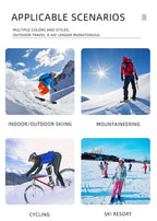 Outdoor Windproof Spherical Snow Goggles, Anti UV Anti-Fog Ski Protective Eyewear For Snowboarding, White Strap Transparent Grey Lens, Versatile Winter Sports Gift